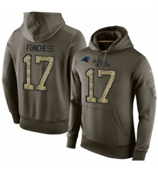 NFL Nike Carolina Panthers 17 Devin Funchess Green Salute To Service Mens Pullover Hoodie