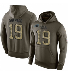 NFL Nike Carolina Panthers 19 Russell Shepard Green Salute To Service Mens Pullover Hoodie