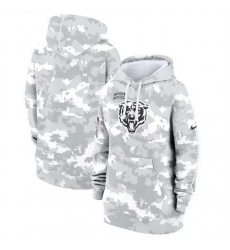 Women Chicago Bears 2024 Arctic Camo Salute To Service Club Fleece Pullover Hoodie