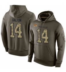 NFL Nike Cincinnati Bengals 14 Andy Dalton Green Salute To Service Mens Pullover Hoodie