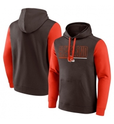 Men Orange Cleveland Browns Outline Pullover Hoodie