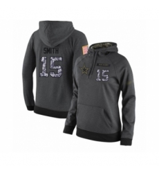 Football Womens Dallas Cowboys 15 Devin Smith Stitched Black Anthracite Salute to Service Player Performance Hoodie