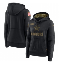 Women Dallas Cowboys Nike 2020 Salute to Service Performance Pullover Hoodie Black