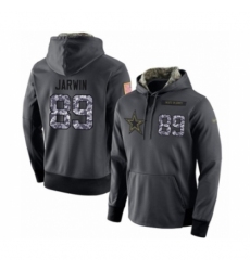 Football Mens Dallas Cowboys 89 Blake Jarwin Stitched Black Anthracite Salute to Service Player Performance Hoodie