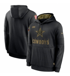 Men Dallas Cowboys Nike 2020 Salute to Service Sideline Performance Pullover Hoodie Black