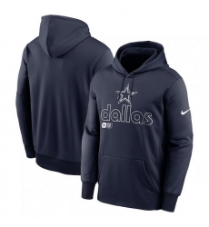 Men Nike Navy Dallas Cowboys Performance Pullover Hoodie