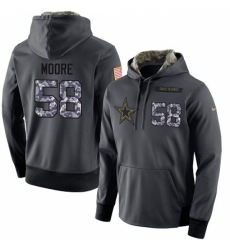 NFL Mens Nike Dallas Cowboys 58 Damontre Moore Stitched Black Anthracite Salute to Service Player Performance Hoodie