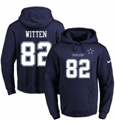 NFL Mens Nike Dallas Cowboys 82 Jason Witten Navy Blue Name Number Pullover Hoodie