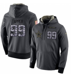 NFL Mens Nike Dallas Cowboys 99 Charles Tapper Stitched Black Anthracite Salute to Service Player Performance Hoodie