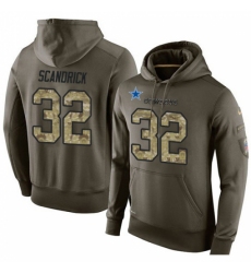 NFL Nike Dallas Cowboys 32 Orlando Scandrick Green Salute To Service Mens Pullover Hoodie