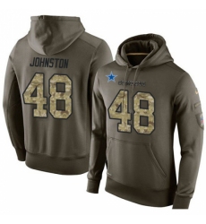 NFL Nike Dallas Cowboys 48 Daryl Johnston Green Salute To Service Mens Pullover Hoodie