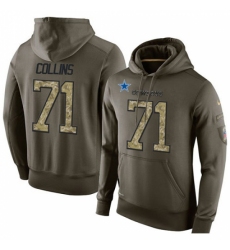 NFL Nike Dallas Cowboys 71 Lael Collins Green Salute To Service Mens Pullover Hoodie