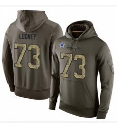NFL Nike Dallas Cowboys 73 Joe Looney Green Salute To Service Mens Pullover Hoodie