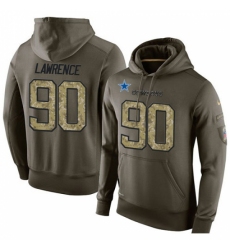 NFL Nike Dallas Cowboys 90 Demarcus Lawrence Green Salute To Service Mens Pullover Hoodie