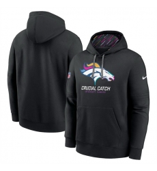 Men Denver Broncos Black 2024 Crucial Catch Club Pullover Hoodie