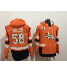 Men Nike Denver Broncos Von Miller 58 NFL Winter Thick Hoodie Orange
