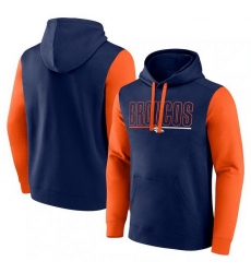 Men Orange Denver Broncos Outline Pullover Hoodie