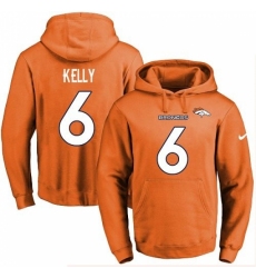 NFL Mens Nike Denver Broncos 6 Chad Kelly Orange Name Number Pullover Hoodie