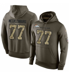 NFL Nike Denver Broncos 77 Karl Mecklenburg Green Salute To Service Mens Pullover Hoodie