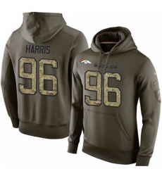 NFL Nike Denver Broncos 96 Shelby Harris Green Salute To Service Mens Pullover Hoodie