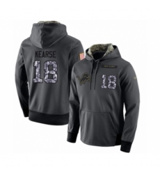 Football Mens Detroit Lions 18 Jermaine Kearse Stitched Black Anthracite Salute to Service Player Performance Hoodie