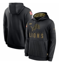 Men Detroit Lions Nike 2020 Salute to Service Sideline Performance Pullover Hoodie Black