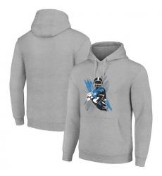 Men Starter Heather Gray Detroit Lions Player X Fleece Pullover Hoodie