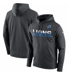 NFL Mens Detroit Lions Nike Anthracite Sideline Circuit Pullover Performance Hoodie
