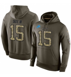 NFL Nike Detroit Lions 15 Golden Tate III Green Salute To Service Mens Pullover Hoodie