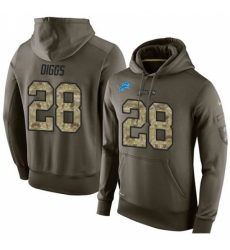 NFL Nike Detroit Lions 28 Quandre Diggs Green Salute To Service Mens Pullover Hoodie