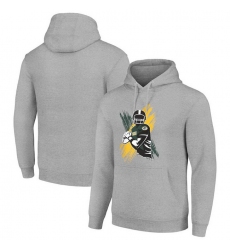 Men Starter Heather Gray Green Bay Packers Player X Fleece Pullover Hoodie