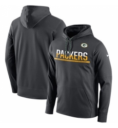 NFL Mens Green Bay Packers Nike Anthracite Sideline Circuit Pullover Performance Hoodie