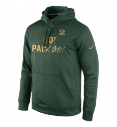 NFL Mens Green Bay Packers Nike Green Gold Collection KO Pullover Performance Hoodie