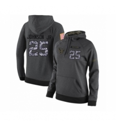 Football Womens Houston Texans 25 Duke Johnson Jr Stitched Black Anthracite Salute to Service Player Performance Hoodie