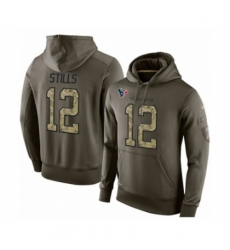 Football Mens Houston Texans 12 Kenny Stills Green Salute To Service Pullover Hoodie