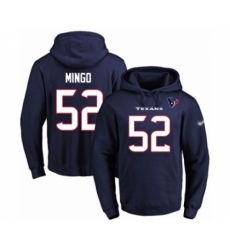 Football Mens Houston Texans 52 Barkevious Mingo Navy Blue Name Number Pullover Hoodie