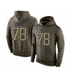 Football Mens Houston Texans 78 Laremy Tunsil Green Salute To Service Pullover Hoodie