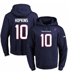 NFL Mens Nike Houston Texans 10 DeAndre Hopkins Navy Blue Name Number Pullover Hoodie