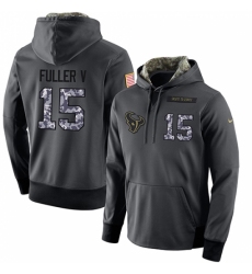 NFL Mens Nike Houston Texans 15 Will Fuller V Stitched Black Anthracite Salute to Service Player Performance Hoodie