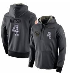 NFL Mens Nike Houston Texans 4 Deshaun Watson Stitched Black Anthracite Salute to Service Player Performance Hoodie