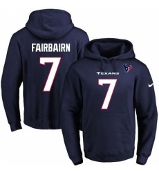 NFL Mens Nike Houston Texans 7 Kaimi Fairbairn Navy Blue Name Number Pullover Hoodie