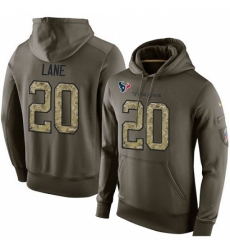 NFL Nike Houston Texans 20 Jeremy Lane Green Salute To Service Mens Pullover Hoodie