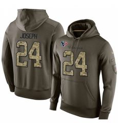 NFL Nike Houston Texans 24 Johnathan Joseph Green Salute To Service Mens Pullover Hoodie