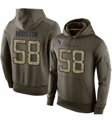 NFL Nike Houston Texans 58 Lamarr Houston Green Salute To Service Mens Pullover Hoodie