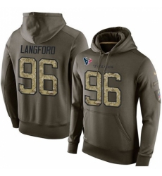 NFL Nike Houston Texans 96 Kendall Langford Green Salute To Service Mens Pullover Hoodie
