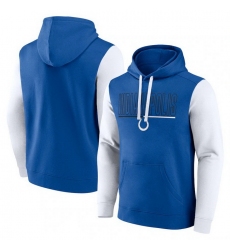 Men White Indianapolis Colts Outline Pullover Hoodie