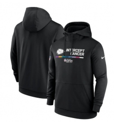 Men Kansas City Chiefs 2022 Black Crucial Catch Therma Performance Pullover Hoodie