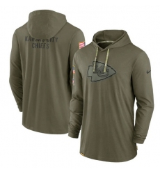 Men Kansas City Chiefs 2022 Olive Salute To Service Tonal Pullover Hoodie