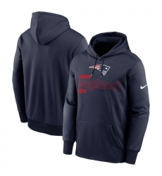 Men Nike Navy New England Patriots Performance Pullover Hoodie