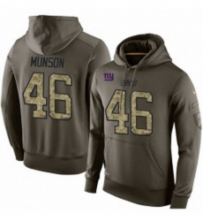 NFL Nike New York Giants 46 Calvin Munson Green Salute To Service Mens Pullover Hoodie
